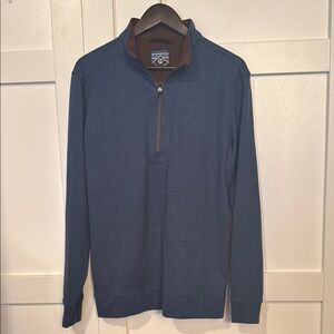 Straight Down Men's Blue Half-Zip Sweater - Medium